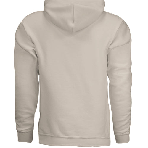 Stow & Roam Beige hoodie shown from the back on a white background - back