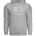 Stow & Roam Gray hoodie with Get out text design on a white background front