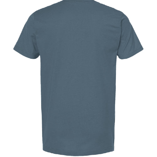Stow & Roam Plain blue t-shirt on a white background_ back