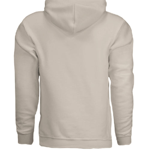 Stow & Roam Beige hoodie shown from the back on a white background- back