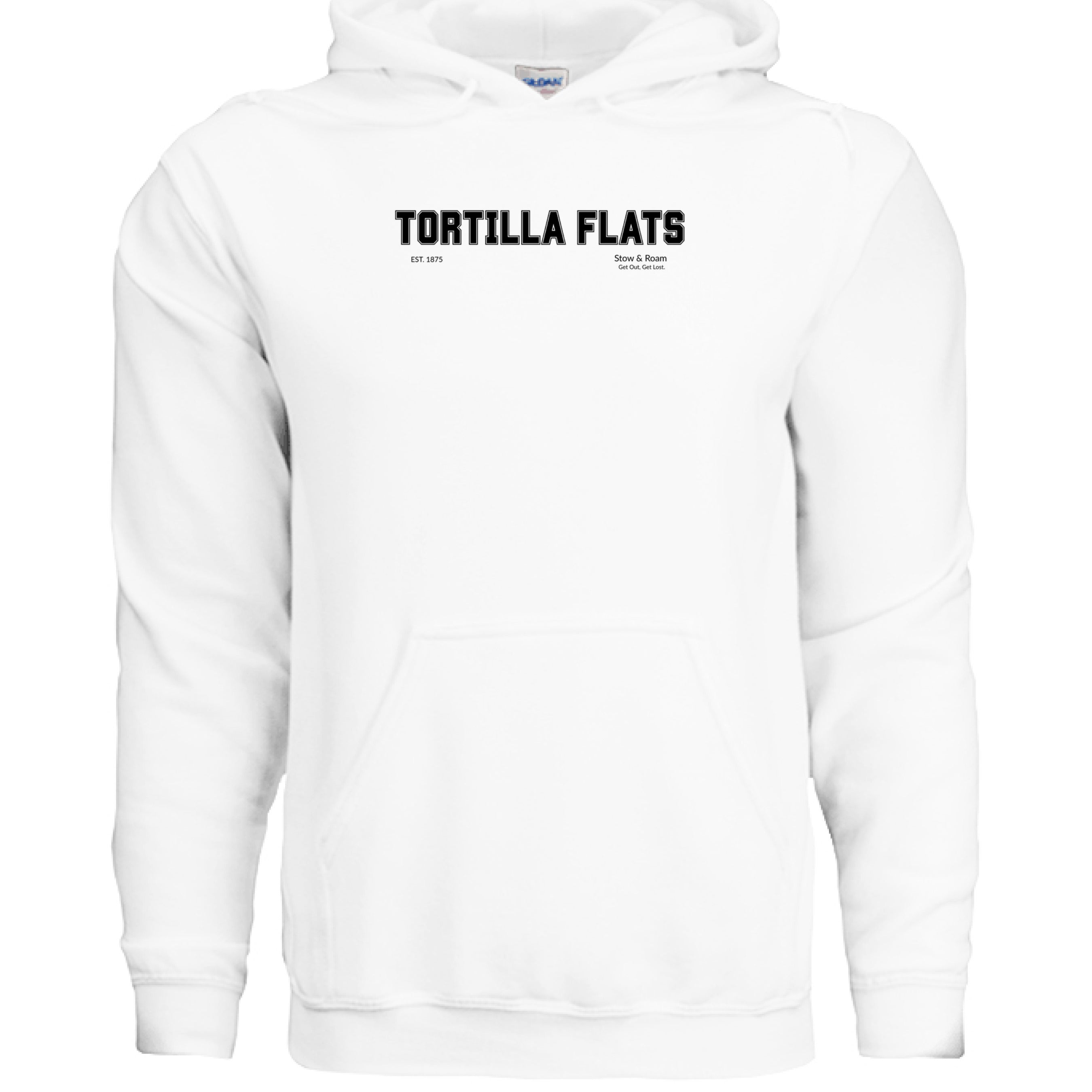 Stow and Roam white tortilla Flats hoodie